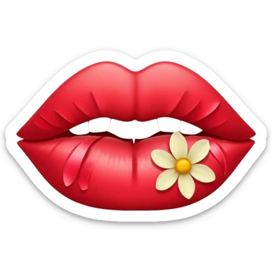 Lips made of flower petals sticker