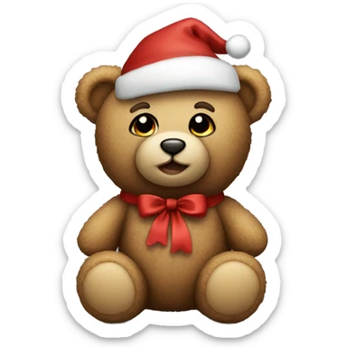 Christmas teddy bear sticker
