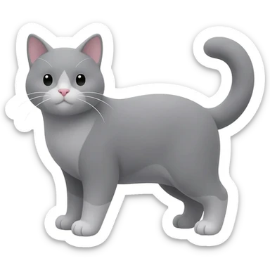cat gray sticker