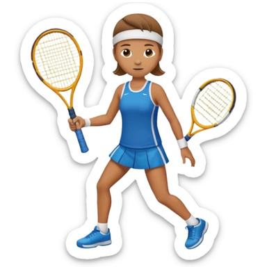 High resolution full body of a tennis player sticker