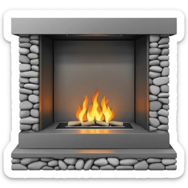 modern fireplace sticker