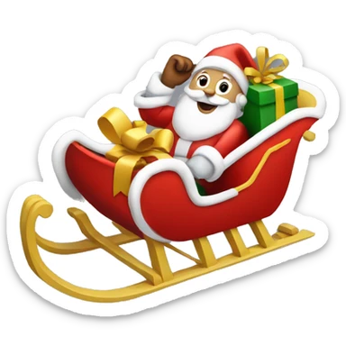 Santa Claus Sled with gifts sticker