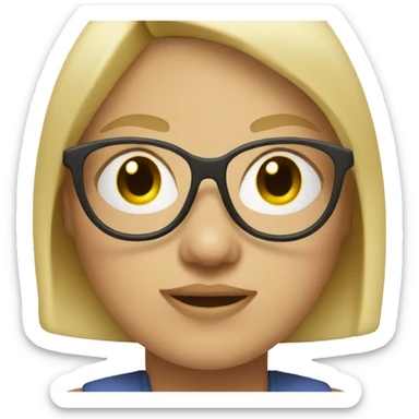 Fat blonde girl wearing glasses sticker