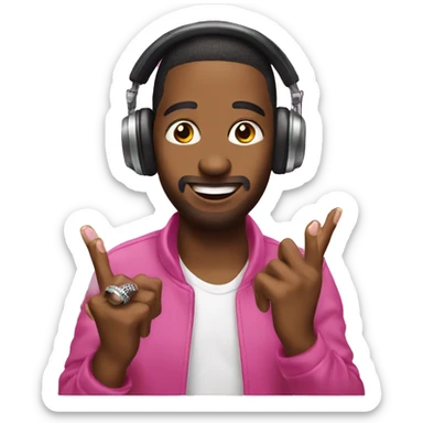 Pink nails DJ  sticker