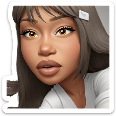 girl in white shirt portrait sticker