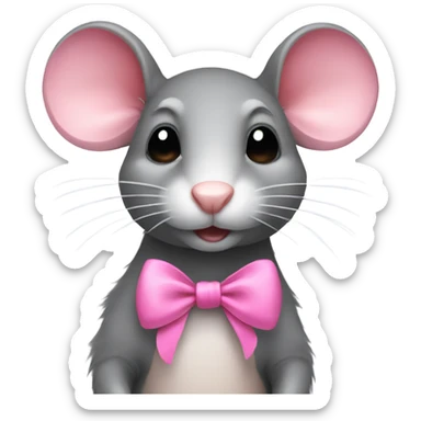 Rat with pink bow sticker