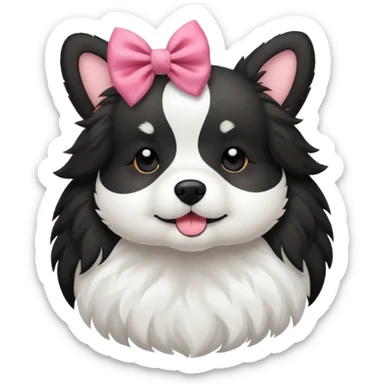Black and white coquette dog sticker
