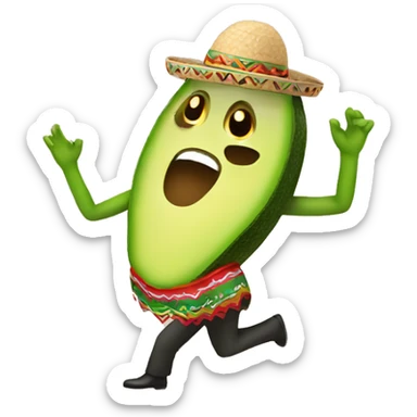 Dancing Mexican avocado emoji sticker