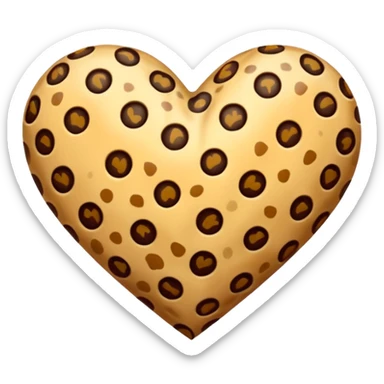 Realistic cheetah print heart sticker