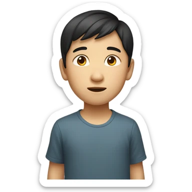 asian boy with asian eyes but it has to have chinese eyes sticker