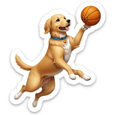 Dog shooting a fade away three sticker