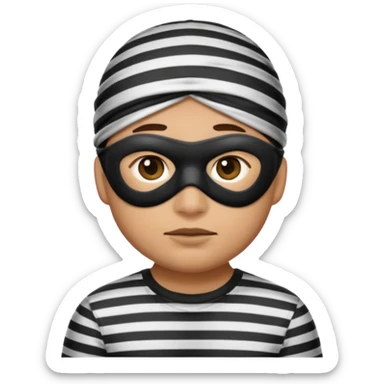 A theif robber emoji,Stripped shirt.eye mask. sticker
