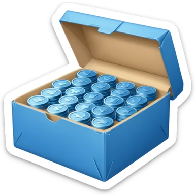 blue coins credit in a package sticker