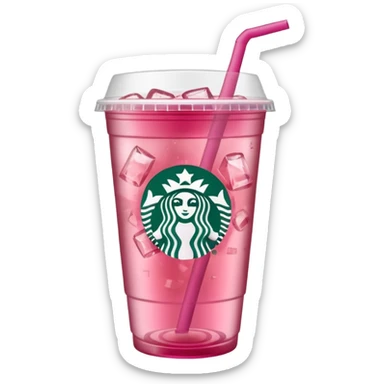 pink iced tea Starbucks drink sticker