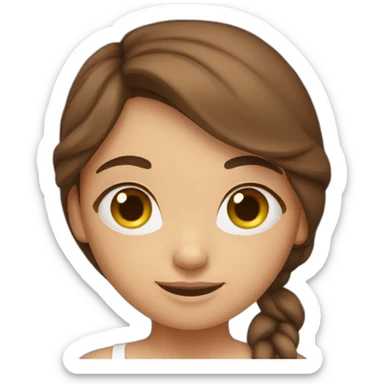 Brown hair yoga girl sticker