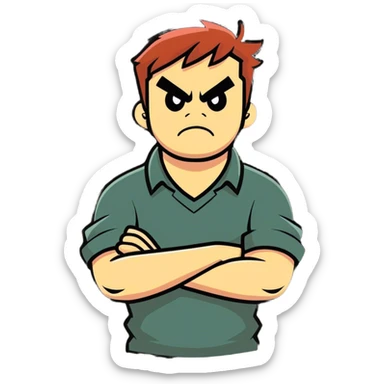 @Aiden🤿⚽️🏀✝️: Arms crossed holding neck mad guy sticker
