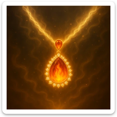 Make the necklace floating and ethereal, with a glowing aura sticker