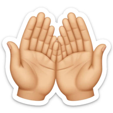 Two hands touching all finger tips shaped like a tent sticker