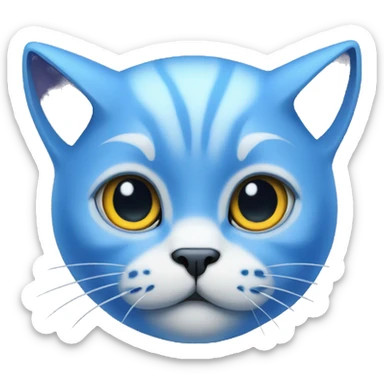 The blue atomic cat  full height sticker