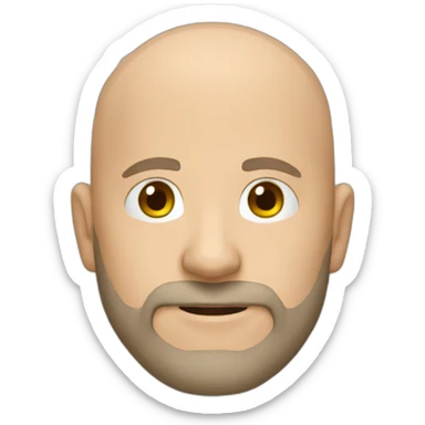 bald white man with a beard around 50yo with blue shirt sticker
