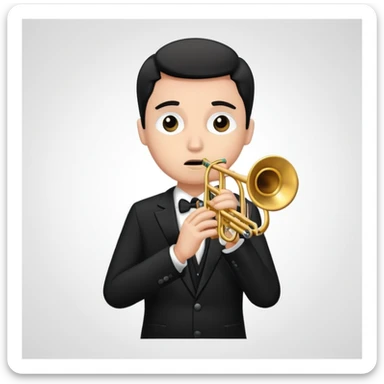 A very sad trumpet player sticker