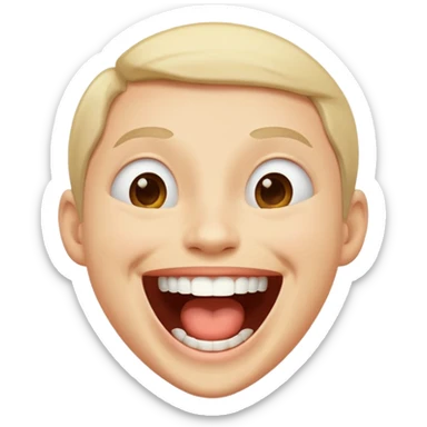 really happy emoji, laughing with joy, open mouth, expressive face sticker