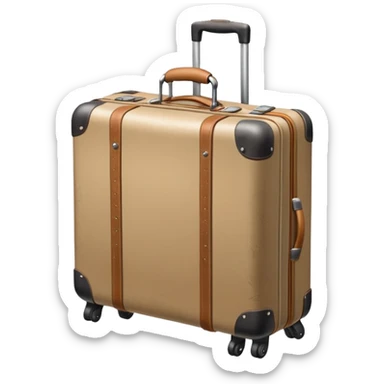 beige suitcase with wheels sticker
