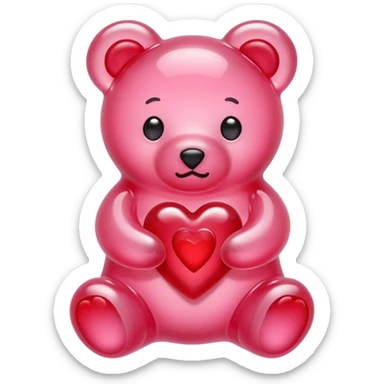 pastel pink jelly bear heart jelly red kawaii sticker