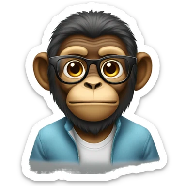 A monkey with glasses  sticker
