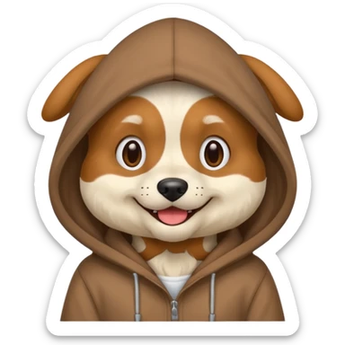Dog wearing hoodie sticker