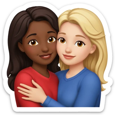 👩🏻‍❤️‍💋‍👩🏿 sticker