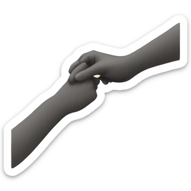 Long nose holding hands sticker