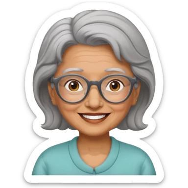 ABUELITA CON GAFAS SONRIENDO sticker