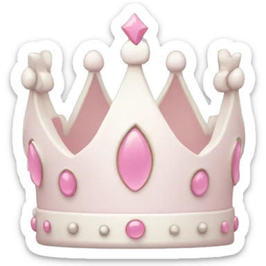 White and pastel pink crown sticker