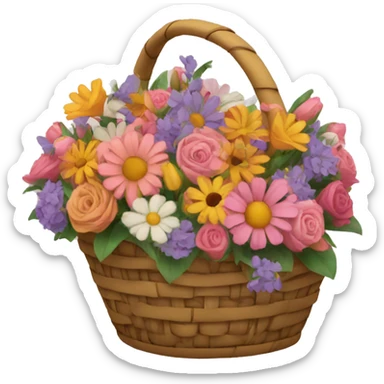 basket full of flowers sticker