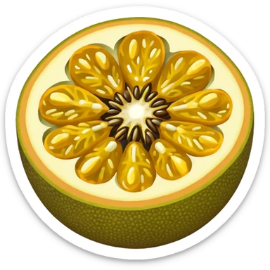 Create a yellow passion fruit emoji sticker