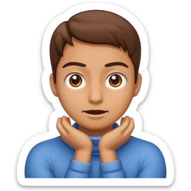 Emoji with eyes rolled back, hands clenched on neck  sticker