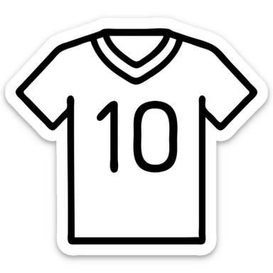 Soccer jersey with number sticker