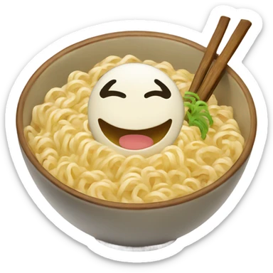 A smiling bowl of ramen noodle sticker