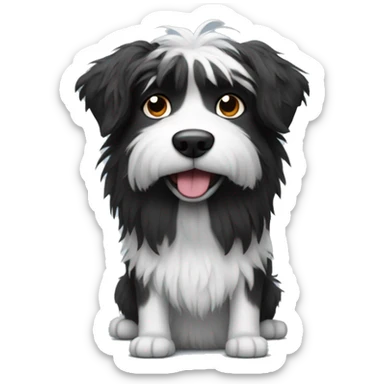Black and white scruffy dog sticker