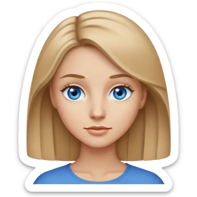 Light brownish/ dark Blonde, blue eyes women  sticker