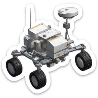 Yutu rover, four-wheeled, small satellite Antenna equiped，two robotic Arms equiped，isometric sticker