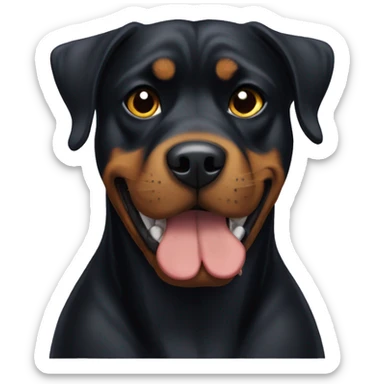Black Rottweiler Pitt mix dog  sticker