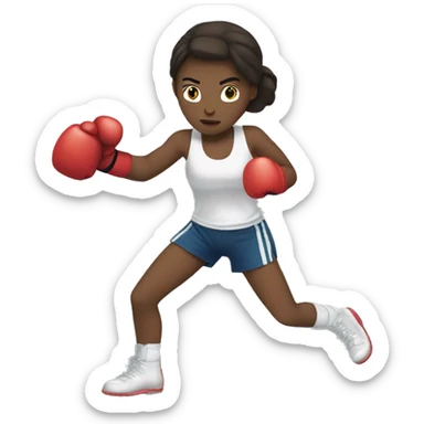 white brunette girl boxing sticker