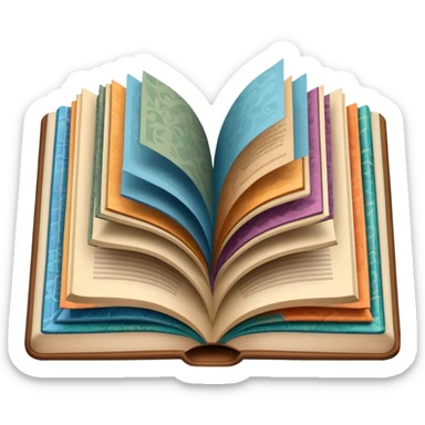 an open book with wallpaper samples. sticker