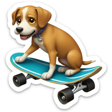 a dog riding a skateboard sticker