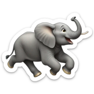 An Elephant Galloping sticker