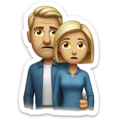 disappointed mother and father giving thumbs down sticker