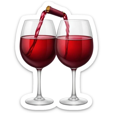 2 red wine glasses are knocked against each other sticker