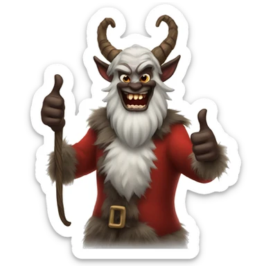 Krampus giving a thumbs up sticker